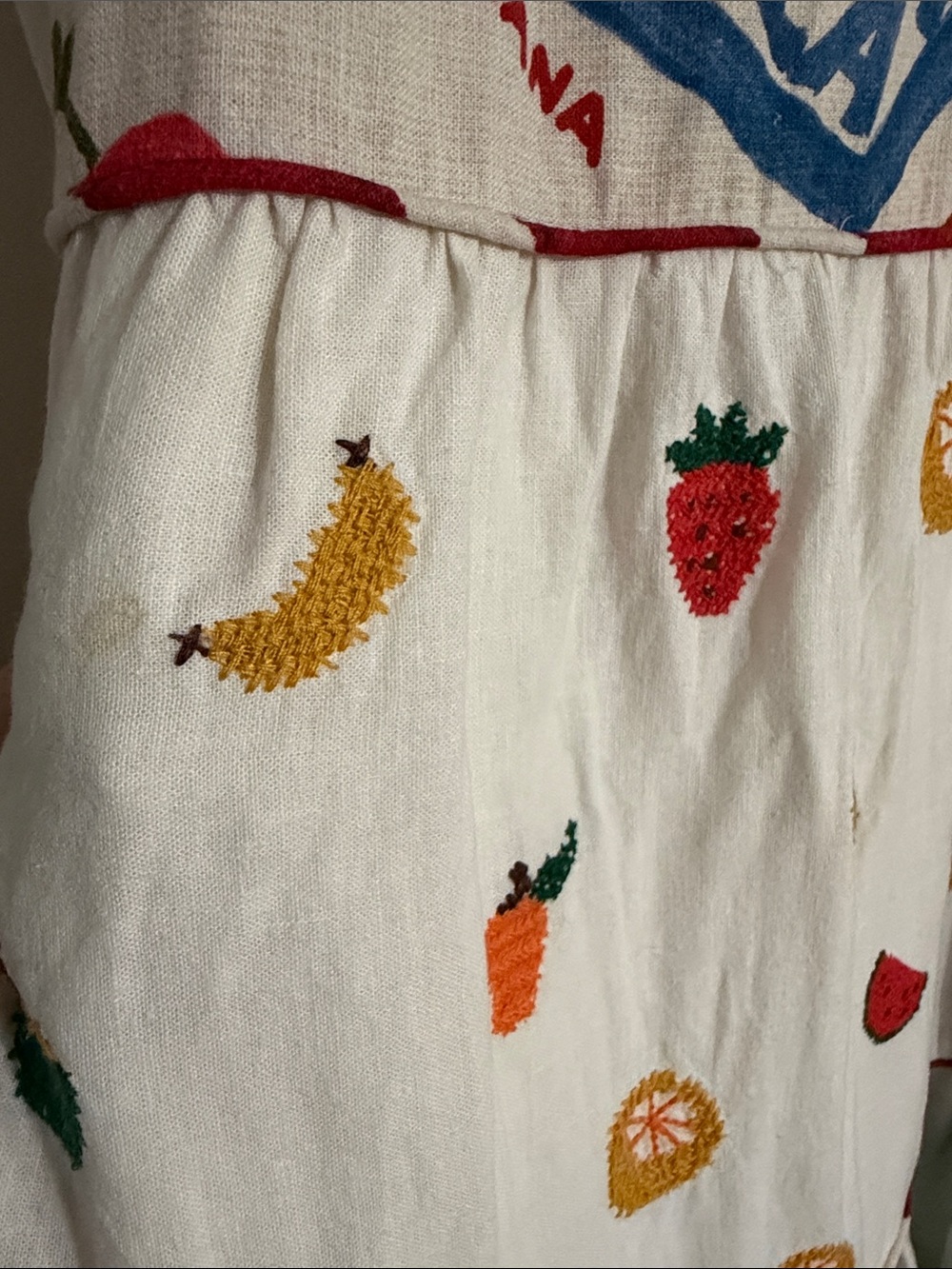 FARM Rio White Fruit Print Tiered Sundress With Fruit Sleeve Accents - Picture 5 of 11